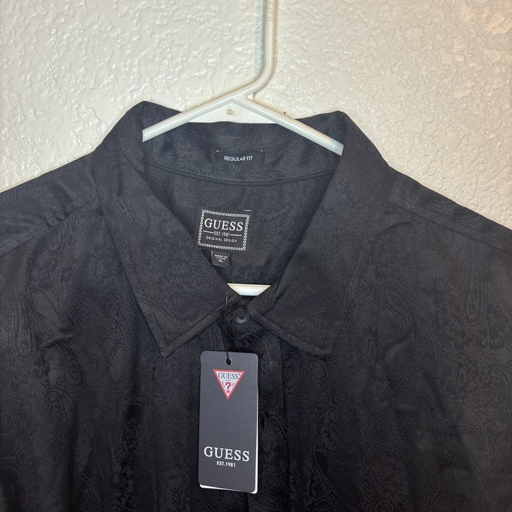 Guess Men's regular fit Shirt Long‎ Sleeves Paisley Print Allover Size XL - Picture 2 of 16